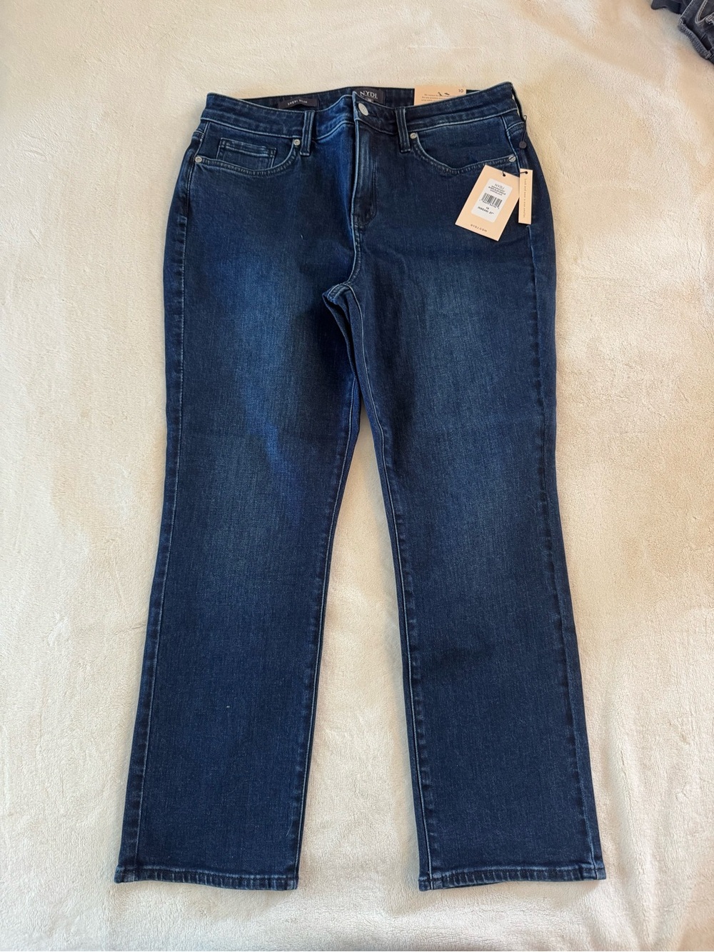 NYDJ Women's Dark Blue Straight Leg “Sheri Slim” Jeans - 27” inseam NWT
